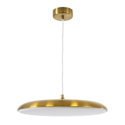 BARON 60887 Μοντέρνο Κρεμαστό Φωτιστικό Οροφής LED 24W 2880lm 120° AC 220-240V IP20 Ρυθμιζόμενο Λευκό CCT με On/Off 2700K/4500K/6000K - Lumileds SMD Chip - Χρυσό - Μ40 x Π40 x Υ10cm - 3 Χρόνια Εγγύηση