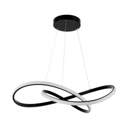 DEXTER 60913 Μοντέρνο Κρεμαστό Φωτιστικό Οροφής LED 90W 10080lm 300° AC 220-240V IP20 Ρυθμιζόμενο Λευκό CCT με Χειριστήριο από 2700K έως 6000K Dimmable - Lumileds SMD Chip - Μαύρο Ματ - Μ73 x Π73 x Υ16cm - 3 Χρόνια Εγγύηση