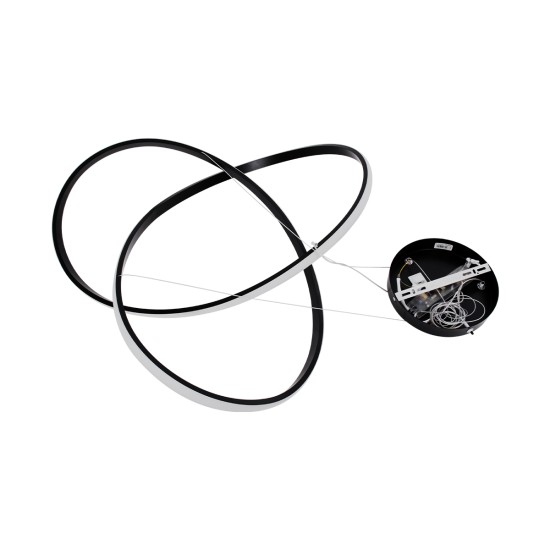 DEXTER 60913 Μοντέρνο Κρεμαστό Φωτιστικό Οροφής LED 90W 10080lm 300° AC 220-240V IP20 Ρυθμιζόμενο Λευκό CCT με Χειριστήριο από 2700K έως 6000K Dimmable - Lumileds SMD Chip - Μαύρο Ματ - Μ73 x Π73 x Υ16cm - 3 Χρόνια Εγγύηση