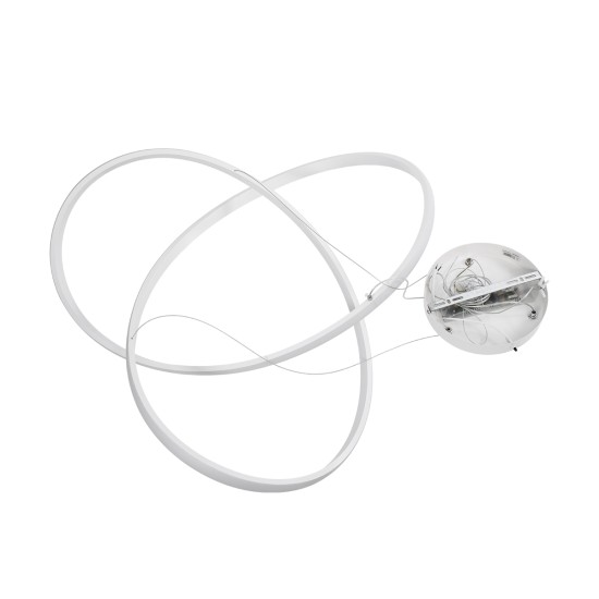 DEXTER 60914 Μοντέρνο Κρεμαστό Φωτιστικό Οροφής LED 90W 10080lm 300° AC 220-240V IP20 Ρυθμιζόμενο Λευκό CCT με Χειριστήριο από 2700K έως 6000K Dimmable - Lumileds SMD Chip - Λευκό Ματ - Μ73 x Π73 x Υ16cm - 3 Χρόνια Εγγύηση