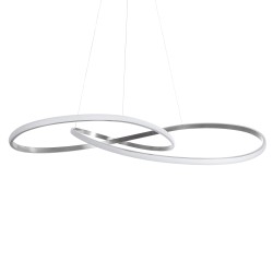 DEXTER 60919 Μοντέρνο Κρεμαστό Φωτιστικό Οροφής LED 120W 13440lm 300° AC 220-240V IP20 Ρυθμιζόμενο Λευκό CCT με Χειριστήριο από 2700K έως 6000K Dimmable - Lumileds SMD Chip - Νίκελ Βούρτσας - Μ103 x Π103 x Υ30cm - 3 Χρόνια Εγγύηση