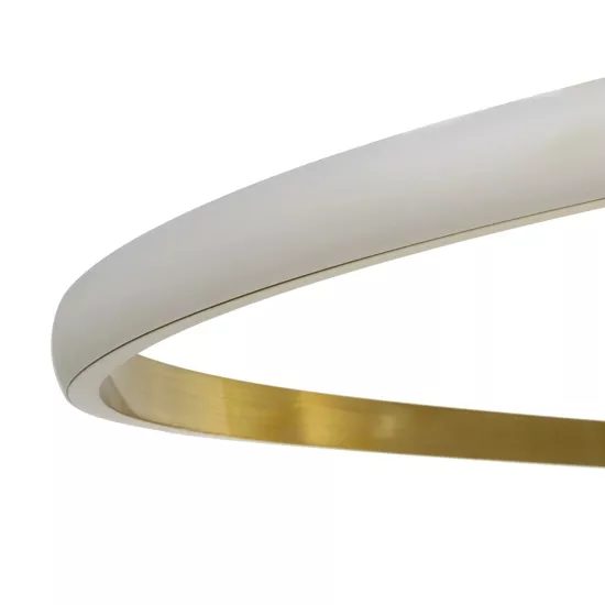 DEXTER 60920 Μοντέρνο Κρεμαστό Φωτιστικό Οροφής LED 120W 13440lm 300° AC 220-240V IP20 Ρυθμιζόμενο Λευκό CCT με Χειριστήριο από 2700K έως 6000K Dimmable - Lumileds SMD Chip - Χρυσό Βούρτσας - Μ103 x Π103 x Υ30cm - 3 Χρόνια Εγγύηση