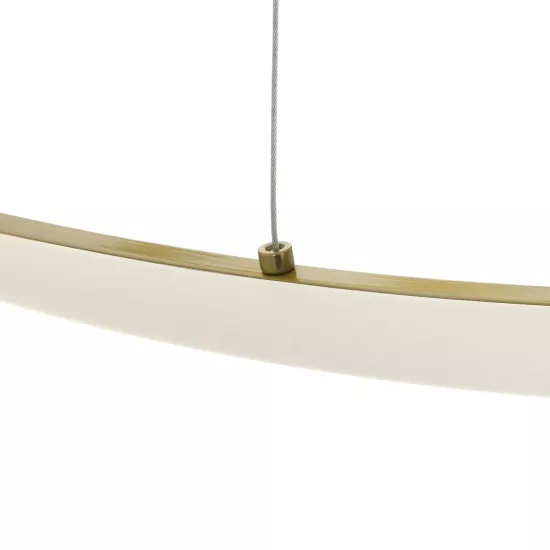 DEXTER 60920 Μοντέρνο Κρεμαστό Φωτιστικό Οροφής LED 120W 13440lm 300° AC 220-240V IP20 Ρυθμιζόμενο Λευκό CCT με Χειριστήριο από 2700K έως 6000K Dimmable - Lumileds SMD Chip - Χρυσό Βούρτσας - Μ103 x Π103 x Υ30cm - 3 Χρόνια Εγγύηση