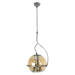 GLASSO 60927 Μοντέρνο Κρεμαστό Φωτιστικό Οροφής με Ντουί 1 x E27 AC 220-240V IP20 - Ασημί & Μελί - Μ27 x Π27 x Υ52cm