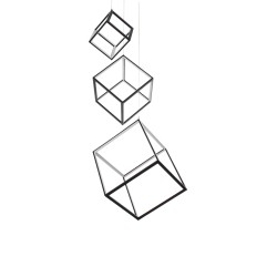 KIBOO-TRIO 60931 Μοντέρνο Κρεμαστό Φωτιστικό Οροφής LED 90W 10350lm 360° AC 220-240V IP20 Ρυθμιζόμενο Λευκό CCT με Χειριστήριο από 2700K έως 6000K Dimmable - Lumileds SMD Chip - Μαύρο Ματ - Μ60 x Π60 x Υ80cm - 3 Χρόνια Εγγύηση