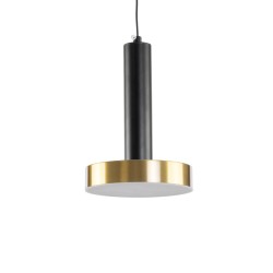 ZANE 60933 Μοντέρνο Κρεμαστό Φωτιστικό Οροφής LED 18W 2016lm 120° AC 220-240V IP20 Ρυθμιζόμενο Λευκό CCT με Χειριστήριο από 2700K έως 6000K Dimmable - Lumileds SMD Chip - Μαύρο Ματ & Χρυσό - Μ15 x Π15 x Υ20cm - 3 Χρόνια Εγγύηση