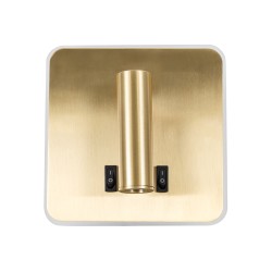 LADY-S 60944 Μοντέρνο Φωτιστικό Τοίχου - Απλίκα Ξενοδοχείου Reading Light με Φορτιστή USB 3A LED 6W 600lm 36° & 360° AC 220-240V IP20 Φυσικό Λευκό 4500K - Bridgelux COB Chip & TÜV SÜD Driver - Χρυσό Πλατίνα - Μ15 x Π15 x Υ7cm - 3 Χρόνια Εγγύηση