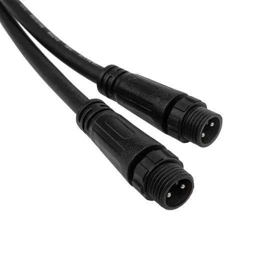 CONNECTOR 60954 2 Pin Καλώδιο/Επέκταση Τ 1 Μέτρου με Είσοδο 1 x Αρσενικό Βύσμα & Έξοδο 2 x Θηλυκά Βύσματα Αδιάβροχο IP68 - Μαύρο - Μ100 x Π3.7 x Υ1.4cm
