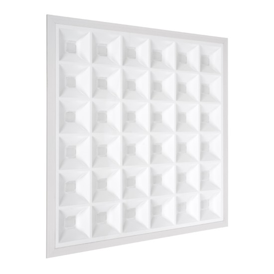 ZEUS 60968 Χωνευτό LED Panel 60x60cm 48W 7440lm 120° CRI≥86Ra UGR<19 Anti-Glare Shield Diffuser AC 220-240V IP44 Μ60 x Π60 x Υ3.3cm - Ψυχρό Λευκό 6000K - Bridgelux High Lumen Chips - TÜV Certified Driver - 5 Years Warranty