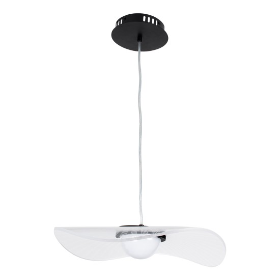 ACRYLICA 60974 Κρεμαστό Φωτιστικό Οροφής Design LED CCT 20W 2240lm 360° AC 220-240V - Εναλλαγή Φωτισμού μέσω Διακόπτη On/Off All In One Ψυχρό 6000k+Φυσικό 4500k+Θερμό 2700k Φ40cm - Μαύρο με Διάφανο Laser Designed Plexiglass - 3 Years Warranty ACRYLICA 60974 Κρεμαστό Φωτιστικό Οροφής Design LED CCT 20W 2240lm 360° AC 220-240V - Εναλλαγή Φωτισμού μέσω Διακόπτη On/Off All In One Ψυχρό 6000k+Φυσικό 4500k+Θερμό 2700k Φ40cm - Μαύρο με Διάφανο Laser Designed Plexiglass - 3 Years Warranty