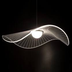 ACRYLICA 60975 Μοντέρνο Κρεμαστό Φωτιστικό Οροφής LED 20W 2240lm 360° AC 220-240V IP20 Ρυθμιζόμενο Λευκό CCT με On/Off 2700K/4500K/6000K - Lumileds SMD Chip - Διάφανο & Μαύρο Ματ - Μ60 x Π60 x Υ15cm - 3 Χρόνια Εγγύηση