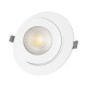 LEXIS JOINT 60988 Χωνευτό LED Κινούμενο Spot Downlight 12W 1200lm 45° AC 220-240V IP44 Φ15.8cm x Υ4.1cm - Στρόγγυλο - Λευκό - Φυσικό Λευκό 4500K - Bridgelux Chip - TÜV Certified Driver - 5 Years Warranty