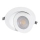 LEXIS JOINT 60989 Χωνευτό LED Κινούμενο Spot Downlight 12W 1140lm 45° AC 220-240V IP44 Φ15.8cm x Υ4.1cm - Στρόγγυλο - Λευκό - Θερμό Λευκό 2700K - Bridgelux Chip - TÜV Certified Driver - 5 Years Warranty