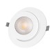 LEXIS JOINT 60989 Χωνευτό LED Κινούμενο Spot Downlight 12W 1140lm 45° AC 220-240V IP44 Φ15.8cm x Υ4.1cm - Στρόγγυλο - Λευκό - Θερμό Λευκό 2700K - Bridgelux Chip - TÜV Certified Driver - 5 Years Warranty