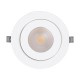 LEXIS JOINT 60989 Χωνευτό LED Κινούμενο Spot Downlight 12W 1140lm 45° AC 220-240V IP44 Φ15.8cm x Υ4.1cm - Στρόγγυλο - Λευκό - Θερμό Λευκό 2700K - Bridgelux Chip - TÜV Certified Driver - 5 Years Warranty