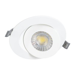 LEXIS JOINT 60990 Χωνευτό Κινούμενο Downlight Σποτ LED 7W 680lm 45° AC 220-240V Αδιάβροχο IP44 Φυσικό Λευκό 4500K - Bridgelux SMD Chip & TÜV SÜD Driver - Λευκό Ματ - Μ12 x Π12 x Υ3.1cm / Q9cm - 5 Χρόνια Εγγύηση