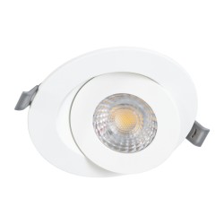 LEXIS JOINT 60991 Χωνευτό Κινούμενο Downlight Σποτ LED 7W 660lm 45° AC 220-240V Αδιάβροχο IP44 Θερμό Λευκό 2700K - Bridgelux SMD Chip & TÜV SÜD Driver - Λευκό Ματ - Μ12 x Π12 x Υ3.1cm / Q9cm - 5 Χρόνια Εγγύηση