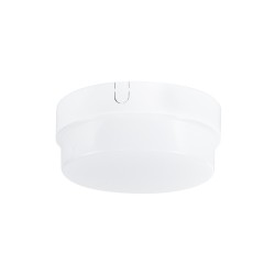 REVANO 61011 Φωτιστικό Πλαφονιέρα Οροφής LED 12W 1200lm 180° AC 220-240V Αδιάβροχο IP54 Ψυχρό Λευκό 6000K - Lumileds SMD Chip - Λευκό Γαλακτερό - Μ12 x Π12 x Υ4.5cm - 2 Χρόνια Εγγύηση