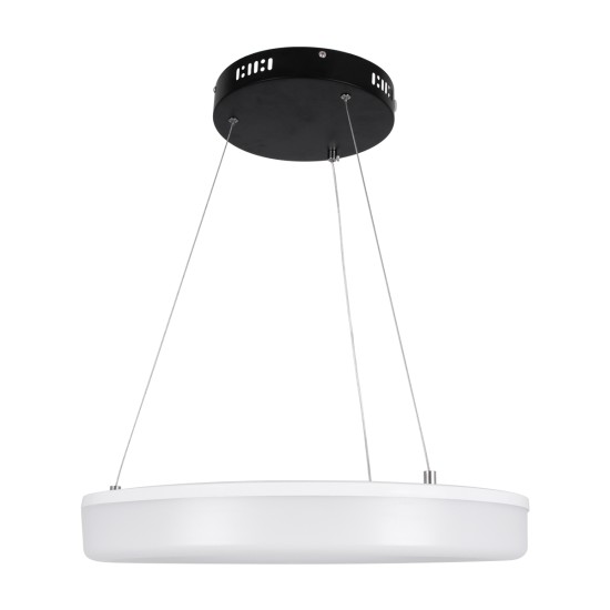 ARIANA 61037 Κρεμαστή Πλαφονιέρα Οροφής Κύκλος LED CCT 55W 6376lm 120° AC 220-240V - Εναλλαγή Φωτισμού μέσω Τηλεχειριστηρίου All In One Ψυχρό Λευκό 6000k+Φυσικό Λευκό 4500k+Θερμό Λευκό 2700k Dimmable Φ48cm - Μαύρο - 3 Years Warranty