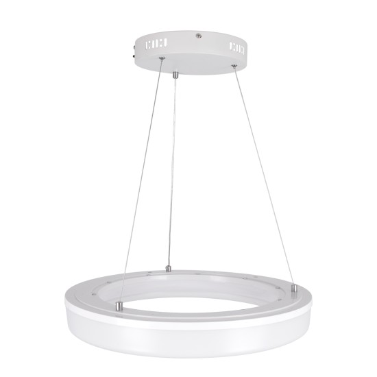 ARIANA 61038 Κρεμαστή Πλαφονιέρα Οροφής Κύκλος LED CCT 55W 6376lm 120° AC 220-240V - Εναλλαγή Φωτισμού μέσω Τηλεχειριστηρίου All In One Ψυχρό Λευκό 6000k+Φυσικό Λευκό 4500k+Θερμό Λευκό 2700k Dimmable Φ48cm - Λευκό - 3 Years Warranty