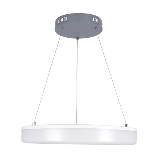 ARIANA 61039 Κρεμαστή Πλαφονιέρα Οροφής Κύκλος LED CCT 55W 6376lm 120° AC 220-240V - Εναλλαγή Φωτισμού μέσω Τηλεχειριστηρίου All In One Ψυχρό Λευκό 6000k+Φυσικό Λευκό 4500k+Θερμό Λευκό 2700k Dimmable Φ48cm - Ανθρακί - 3 Years Warrant