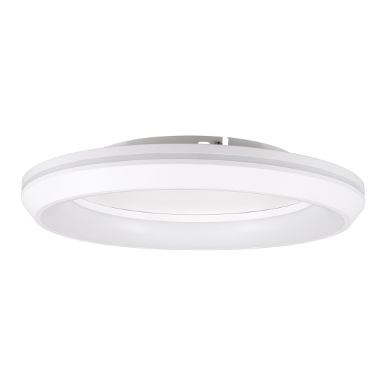 MELINA 61041 Πλαφονιέρα Οροφής Κύκλος LED CCT 55W 6376lm 120° AC 220-240V - Εναλλαγή Φωτισμού μέσω Τηλεχειριστηρίου All In One Ψυχρό Λευκό 6000k+Φυσικό Λευκό 4500k+Θερμό Λευκό 2700k Dimmable Φ48cm - Λευκό - 3 Years Warranty