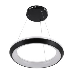 MELINA 61043 Μοντέρνο Κρεμαστό Φωτιστικό Οροφής LED 55W 6376lm 120° AC 220-240V IP20 Ρυθμιζόμενο Λευκό CCT με Χειριστήριο από 2700K έως 6000K Dimmable - Lumileds SMD Chip - Μαύρο Ματ - Μ48 x Π48 x Υ6.5cm - 3 Χρόνια Εγγύηση