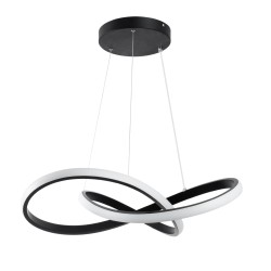 DEXTER 61049 Μοντέρνο Κρεμαστό Φωτιστικό Οροφής LED 72W 8064lm 300° AC 220-240V IP20 Ρυθμιζόμενο Λευκό CCT με Χειριστήριο από 2700K έως 6000K Dimmable - Lumileds SMD Chip - Μαύρο Ματ - Μ56 x Π56 x Υ14cm - 3 Χρόνια Εγγύηση