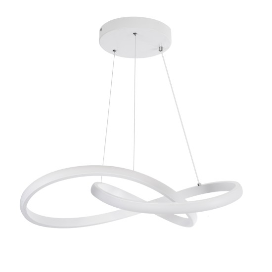 DEXTER 61050 Μοντέρνο Κρεμαστό Φωτιστικό Οροφής LED 72W 8064lm 300° AC 220-240V IP20 Ρυθμιζόμενο Λευκό CCT με Χειριστήριο από 2700K έως 6000K Dimmable - Lumileds SMD Chip - Λευκό Ματ - Μ56 x Π56 x Υ14cm - 3 Χρόνια Εγγύηση