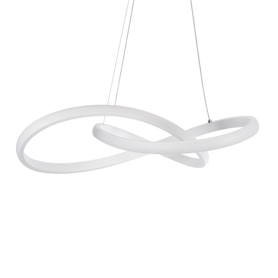 DEXTER 61050 Μοντέρνο Κρεμαστό Φωτιστικό Οροφής LED 72W 8064lm 300° AC 220-240V IP20 Ρυθμιζόμενο Λευκό CCT με Χειριστήριο από 2700K έως 6000K Dimmable - Lumileds SMD Chip - Λευκό Ματ - Μ56 x Π56 x Υ14cm - 3 Χρόνια Εγγύηση