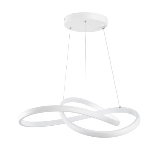 DEXTER 61050 Μοντέρνο Κρεμαστό Φωτιστικό Οροφής LED 72W 8064lm 300° AC 220-240V IP20 Ρυθμιζόμενο Λευκό CCT με Χειριστήριο από 2700K έως 6000K Dimmable - Lumileds SMD Chip - Λευκό Ματ - Μ56 x Π56 x Υ14cm - 3 Χρόνια Εγγύηση