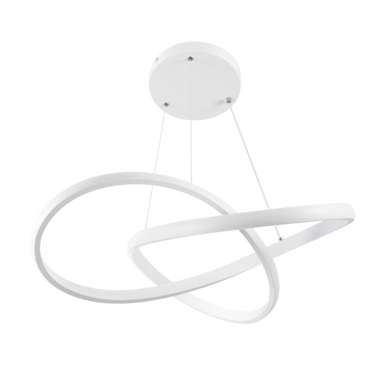 DEXTER 61050 Μοντέρνο Κρεμαστό Φωτιστικό Οροφής LED 72W 8064lm 300° AC 220-240V IP20 Ρυθμιζόμενο Λευκό CCT με Χειριστήριο από 2700K έως 6000K Dimmable - Lumileds SMD Chip - Λευκό Ματ - Μ56 x Π56 x Υ14cm - 3 Χρόνια Εγγύηση