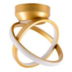 AMELIA 61054 Μοντέρνο Φωτιστικό Οροφής LED 20W 2400lm 300° AC 220-240V IP20 Ρυθμιζόμενο Λευκό CCT με On/Off 2700K/4500K/6000K - Lumileds SMD Chip - Χρυσό Βούρτσας - Μ24.5 x Π16 x Υ25cm - 3 Χρόνια Εγγύηση