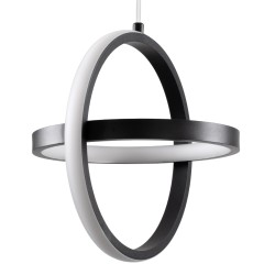 ALICE 61055 Μοντέρνο Κρεμαστό Φωτιστικό Οροφής LED 20W 2400lm 300° AC 220-240V IP20 Ρυθμιζόμενο Λευκό CCT με On/Off 2700K/4500K/6000K - Lumileds SMD Chip - Μαύρο Ματ - Μ25 x Π22 x Υ25cm - 3 Χρόνια Εγγύηση