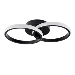 CORA 61058 Μοντέρνο Φωτιστικό Οροφής LED 18W 2160lm 300° AC 220-240V IP20 Ρυθμιζόμενο Λευκό CCT με On/Off 2700K/4500K/6000K - Lumileds SMD Chip - Μαύρο Ματ - Μ36 x Π20.5 x Υ7cm - 3 Χρόνια Εγγύηση