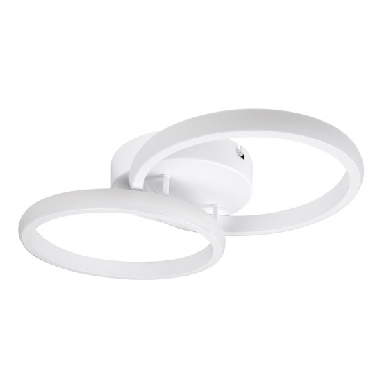 CORA 61059 Μοντέρνο Φωτιστικό Οροφής LED 18W 2160lm 300° AC 220-240V IP20 Ρυθμιζόμενο Λευκό CCT με On/Off 2700K/4500K/6000K - Lumileds SMD Chip - Λευκό Ματ - Μ36 x Π20.5 x Υ7cm - 3 Χρόνια Εγγύηση