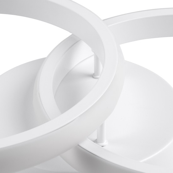 CORA 61059 Μοντέρνο Φωτιστικό Οροφής LED 18W 2160lm 300° AC 220-240V IP20 Ρυθμιζόμενο Λευκό CCT με On/Off 2700K/4500K/6000K - Lumileds SMD Chip - Λευκό Ματ - Μ36 x Π20.5 x Υ7cm - 3 Χρόνια Εγγύηση