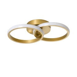 CORA 61060 Μοντέρνο Φωτιστικό Οροφής LED 18W 2160lm 300° AC 220-240V IP20 Ρυθμιζόμενο Λευκό CCT με On/Off 2700K/4500K/6000K - Lumileds SMD Chip - Χρυσό Βούρτσας - Μ36 x Π20.5 x Υ7cm - 3 Χρόνια Εγγύηση