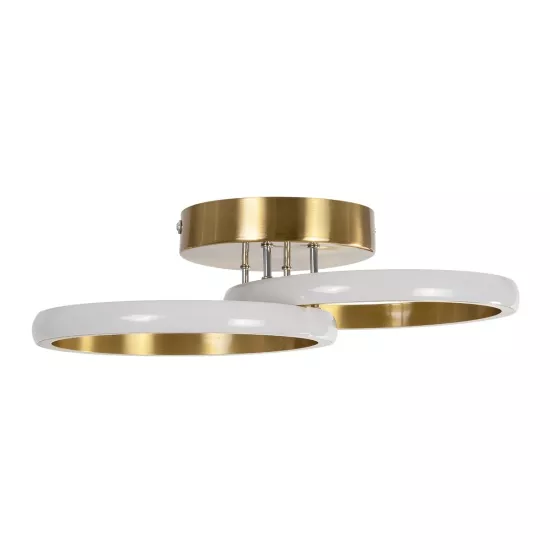 CORA 61060 Μοντέρνο Φωτιστικό Οροφής LED 18W 2160lm 300° AC 220-240V IP20 Ρυθμιζόμενο Λευκό CCT με On/Off 2700K/4500K/6000K - Lumileds SMD Chip - Σατινέ Χρυσό Βούρτσας - Μ36 x Π20.5 x Υ7cm - 3 Χρόνια Εγγύηση