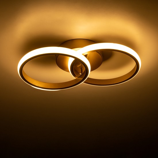 CORA 61060 Φωτιστικό Οροφής Design LED CCT 18W 2160lm 300° AC 220-240V - Εναλλαγή Φωτισμού μέσω Διακόπτη On/Off All In One Ψυχρό 6000k+Φυσικό 4500k+Θερμό 2700k Μ36 x Π20.5 x Υ7cm - Χρυσό Βούρτσας CORA 61060 Φωτιστικό Οροφής Design LED CCT 18W 2160lm 300° AC 220-240V - Εναλλαγή Φωτισμού μέσω Διακόπτη On/Off All In One Ψυχρό 6000k+Φυσικό 4500k+Θερμό 2700k Μ36 x Π20.5 x Υ7cm - Χρυσό Βούρτσας