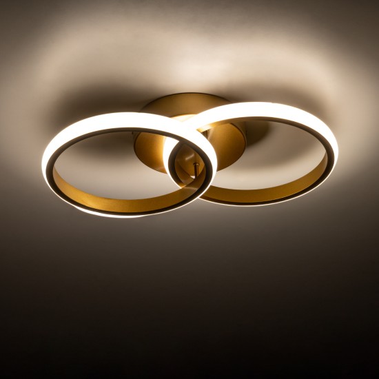 CORA 61060 Φωτιστικό Οροφής Design LED CCT 18W 2160lm 300° AC 220-240V - Εναλλαγή Φωτισμού μέσω Διακόπτη On/Off All In One Ψυχρό 6000k+Φυσικό 4500k+Θερμό 2700k Μ36 x Π20.5 x Υ7cm - Χρυσό Βούρτσας CORA 61060 Φωτιστικό Οροφής Design LED CCT 18W 2160lm 300° AC 220-240V - Εναλλαγή Φωτισμού μέσω Διακόπτη On/Off All In One Ψυχρό 6000k+Φυσικό 4500k+Θερμό 2700k Μ36 x Π20.5 x Υ7cm - Χρυσό Βούρτσας
