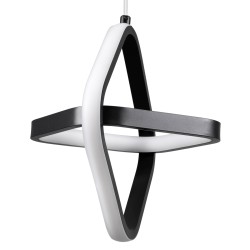 ROSE 61064 Μοντέρνο Κρεμαστό Φωτιστικό Οροφής LED 22W 2640lm 300° AC 220-240V IP20 Ρυθμιζόμενο Λευκό CCT με On/Off 2700K/4500K/6000K - Lumileds SMD Chip - Μαύρο Ματ - Μ24 x Π22 x Υ24cm - 3 Χρόνια Εγγύηση