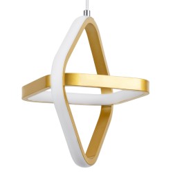 ROSE 61066 Μοντέρνο Κρεμαστό Φωτιστικό Οροφής LED 22W 2640lm 300° AC 220-240V IP20 Ρυθμιζόμενο Λευκό CCT με On/Off 2700K/4500K/6000K - Lumileds SMD Chip - Χρυσό Βούρτσας - Μ24 x Π22 x Υ24cm - 3 Χρόνια Εγγύηση