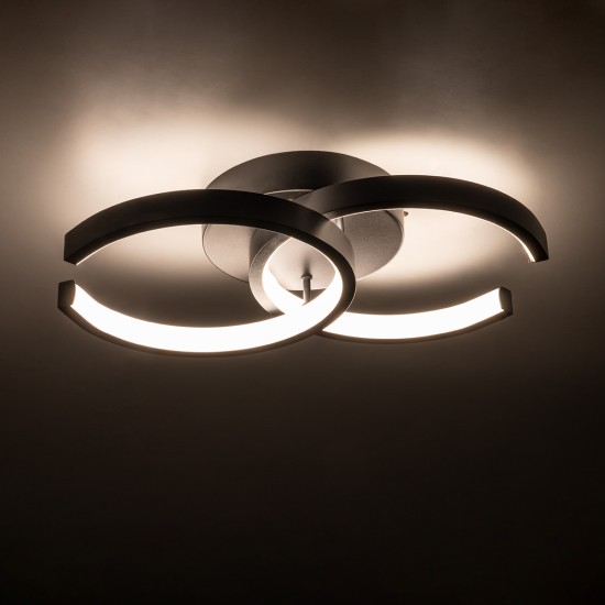 EVA 61067 Φωτιστικό Οροφής Design LED CCT 16W 1920lm 300° AC 220-240V - Εναλλαγή Φωτισμού μέσω Διακόπτη On/Off All In One Ψυχρό 6000k+Φυσικό 4500k+Θερμό 2700k Μ33 x Π21 x Υ7cm - Μαύρο EVA 61067 Φωτιστικό Οροφής Design LED CCT 16W 1920lm 300° AC 220-240V - Εναλλαγή Φωτισμού μέσω Διακόπτη On/Off All In One Ψυχρό 6000k+Φυσικό 4500k+Θερμό 2700k Μ33 x Π21 x Υ7cm - Μαύρο