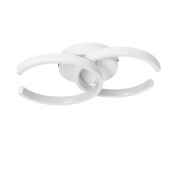 EVA 61068 Μοντέρνο Φωτιστικό Οροφής LED 16W 1920lm 300° AC 220-240V IP20 Ρυθμιζόμενο Λευκό CCT με On/Off 2700K/4500K/6000K - Lumileds SMD Chip - Λευκό Ματ - Μ33 x Π21 x Υ7cm - 3 Χρόνια Εγγύηση