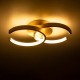 EVA 61069 Μοντέρνο Φωτιστικό Οροφής LED 16W 1920lm 300° AC 220-240V IP20 Ρυθμιζόμενο Λευκό CCT με On/Off 2700K/4500K/6000K - Lumileds SMD Chip - Χρυσό Βούρτσας - Μ33 x Π21 x Υ7cm - 3 Χρόνια Εγγύηση