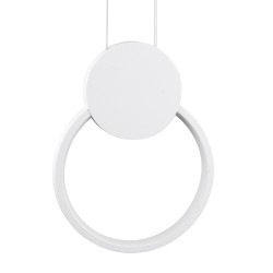 CYCLOS 61074 Μοντέρνο Κρεμαστό Φωτιστικό Οροφής LED 9W 1080lm 300° AC 220-240V IP20 Ρυθμιζόμενο Λευκό CCT με On/Off 2700K/4500K/6000K - Lumileds SMD Chip - Λευκό Ματ - Μ21 x Π2.3 x Υ26.5cm - 3 Χρόνια Εγγύηση