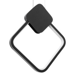 MARY 61082 Μοντέρνο Κρεμαστό Φωτιστικό Οροφής LED 12W 1440lm 300° AC 220-240V IP20 Ρυθμιζόμενο Λευκό CCT με On/Off 2700K/4500K/6000K - Lumileds SMD Chip - Μαύρο - Μ20 x Π2.3 x Υ28.5cm - 3 Χρόνια Εγγύηση