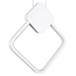 MARY 61083 Μοντέρνο Κρεμαστό Φωτιστικό Οροφής LED 12W 1440lm 300° AC 220-240V IP20 Ρυθμιζόμενο Λευκό CCT με On/Off 2700K/4500K/6000K - Lumileds SMD Chip - Λευκό - Μ20 x Π2.3 x Υ28.5cm - 3 Χρόνια Εγγύηση