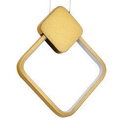 MARY 61084 Μοντέρνο Κρεμαστό Φωτιστικό Οροφής LED 12W 1440lm 300° AC 220-240V IP20 Ρυθμιζόμενο Λευκό CCT με On/Off 2700K/4500K/6000K - Lumileds SMD Chip - Χρυσό Βούρτσας - Μ20 x Π2.3 x Υ28.5cm - 3 Χρόνια Εγγύηση